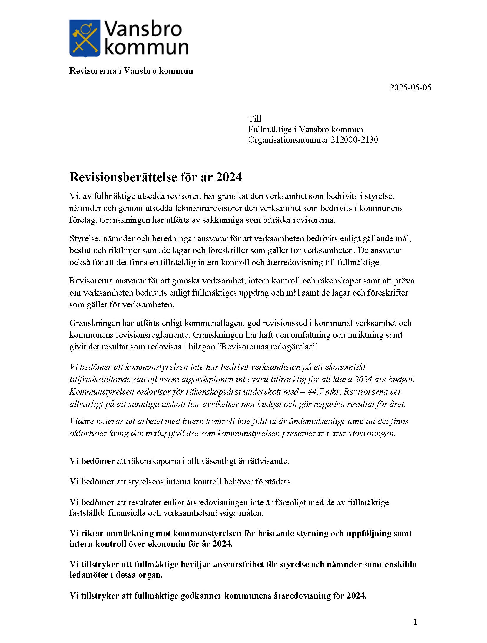 Revisionsberättelse 2023